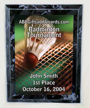 badminton trophy awards plaques