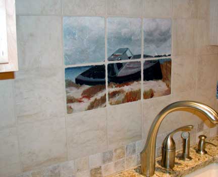 Boat Tile Mural Backsplash