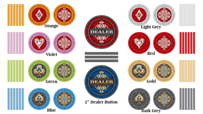 Ornate Collection Poker Chip Colors