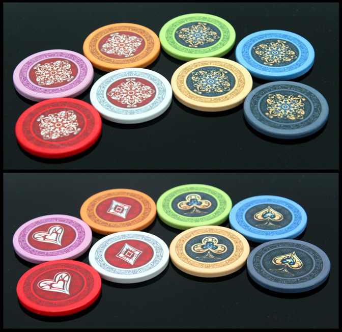 Ornate Collection Poker Chips Front and Back