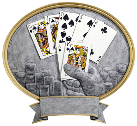 oval resin poker trophy plaque