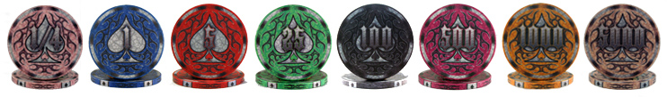 Wicked Spades Poker Chips